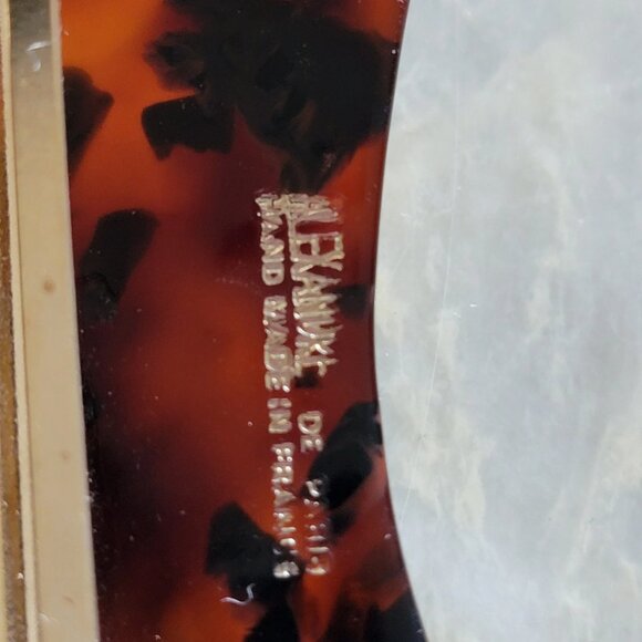 Vintage Alexandre de Paris Hand Made in France Faux Tortoise Shell Hair Clip - Picture 9 of 11